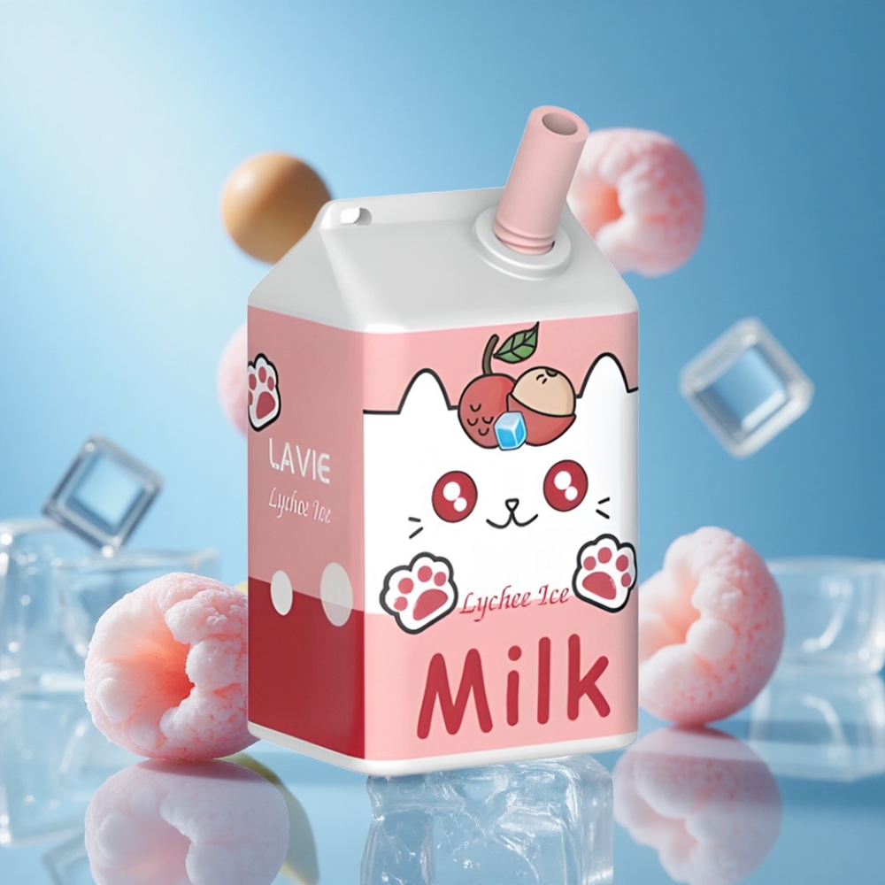 LAVIE Milk 7000 Puffs فيب قابل للشحن بنكهة ليتشي آيس سعة 16ML