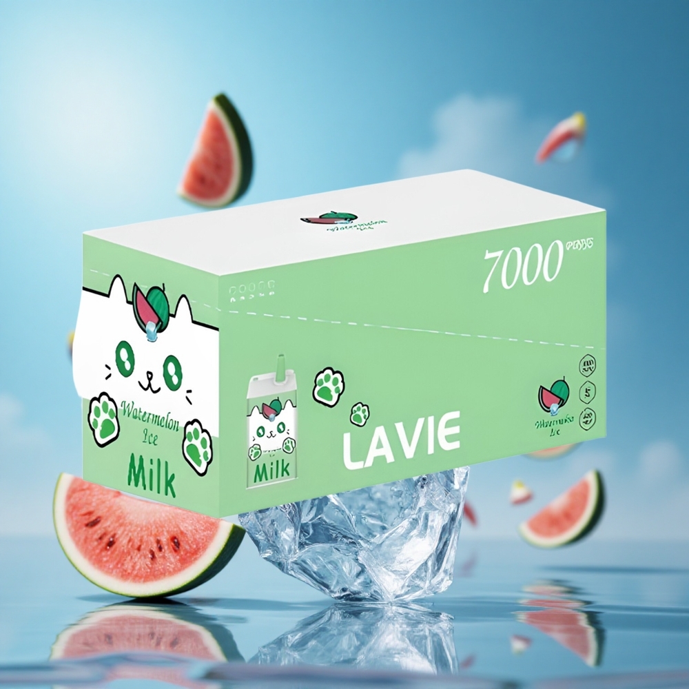 LAVIE Milk 7000 Puffs سيجارة إلكترونية بطعم بطيخ مثلج بسعة 16ML وشاحن Type C