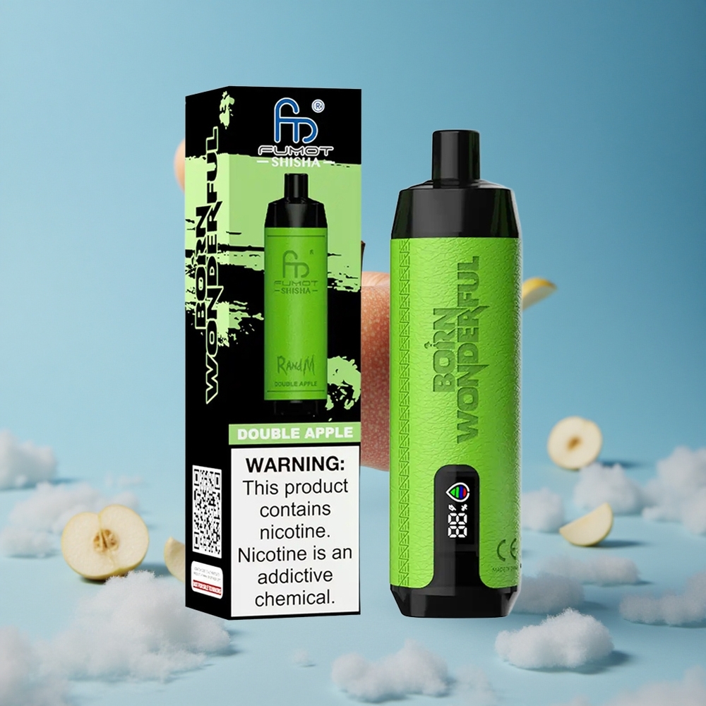 RandM Fumot Shisha 10000 Puffs تفاحتين مزدوجتين بشاحن Type-C وبطارية 850 مللي أمبير
