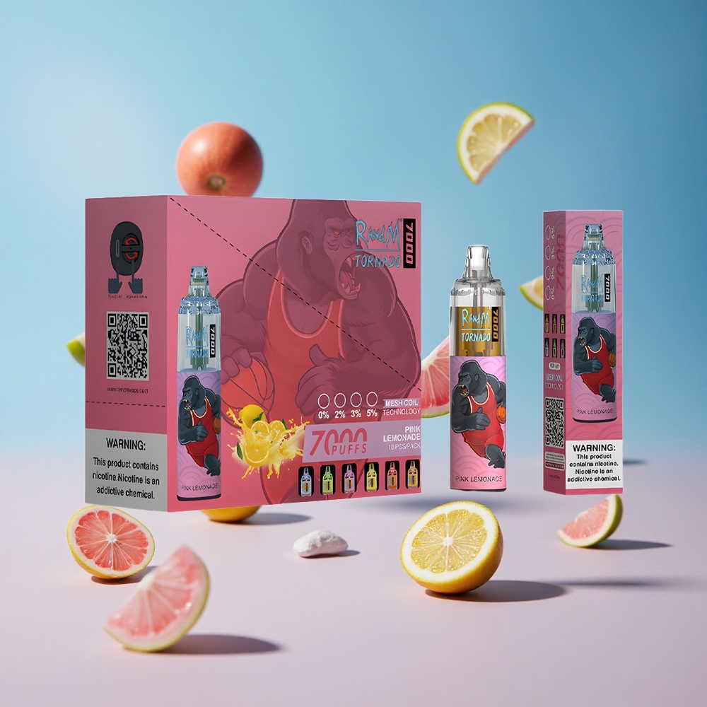 RandM Fumot Tornado 7000 بف Pink Lemonade (ليمون وردي) مع 850 مAh وشبكة Mesh