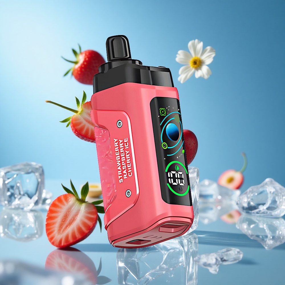 Razz Bar 45000 Puffs سحبة فراولة كرز مثلج مع ملف شبكي 1.0 أوم وبطارية 650 مللي أمبير