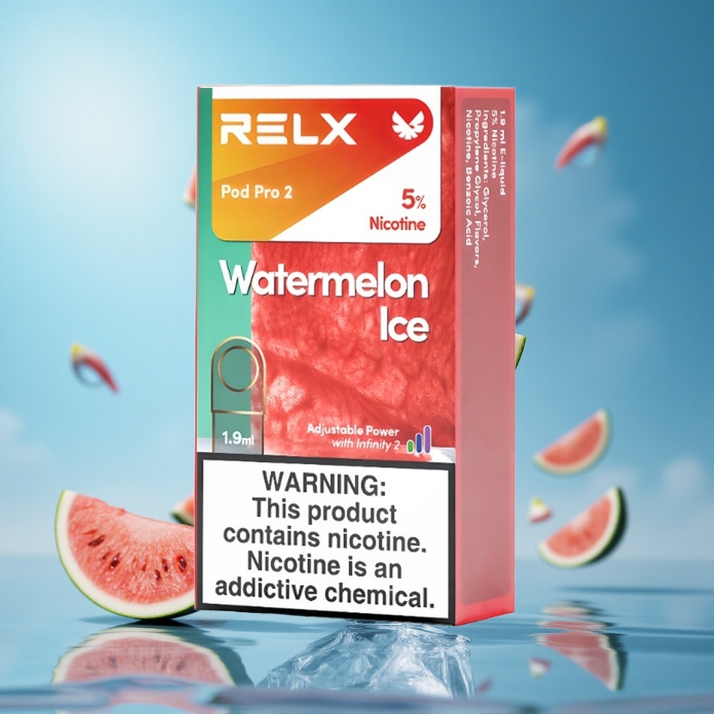 RELX Pod Pro 2 جهاز تبخير بطعم بطيخ مثلج بسعة 1.9مل ونسبة نيكوتين 5%