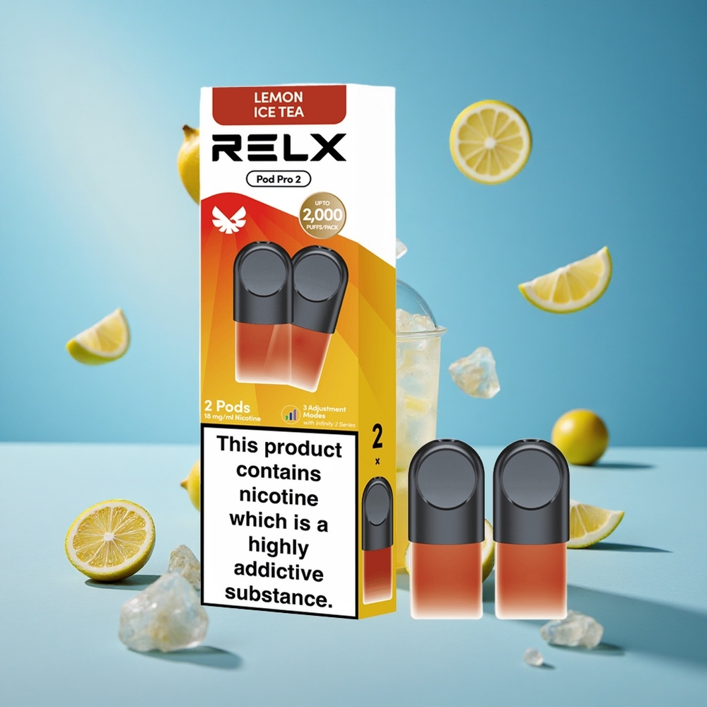 RELX Pod Pro 2 شاي ليمون مثلج بسعة 1.9 مل و 600 نفخة