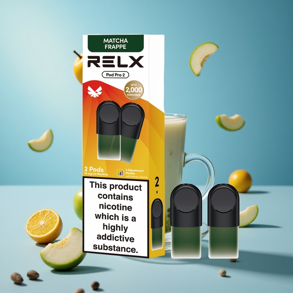 RELX Pod Pro 2 شاي ماتشا فرابي بسعة 1.9 مل و 600 نفخة