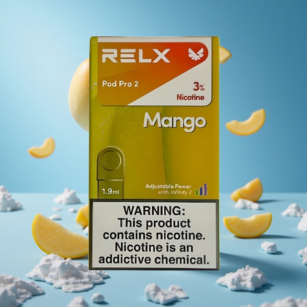 RELX Pod Pro 2 جهاز فايب مانجو آيس سعة 1.9 مل مع 600 نفخة