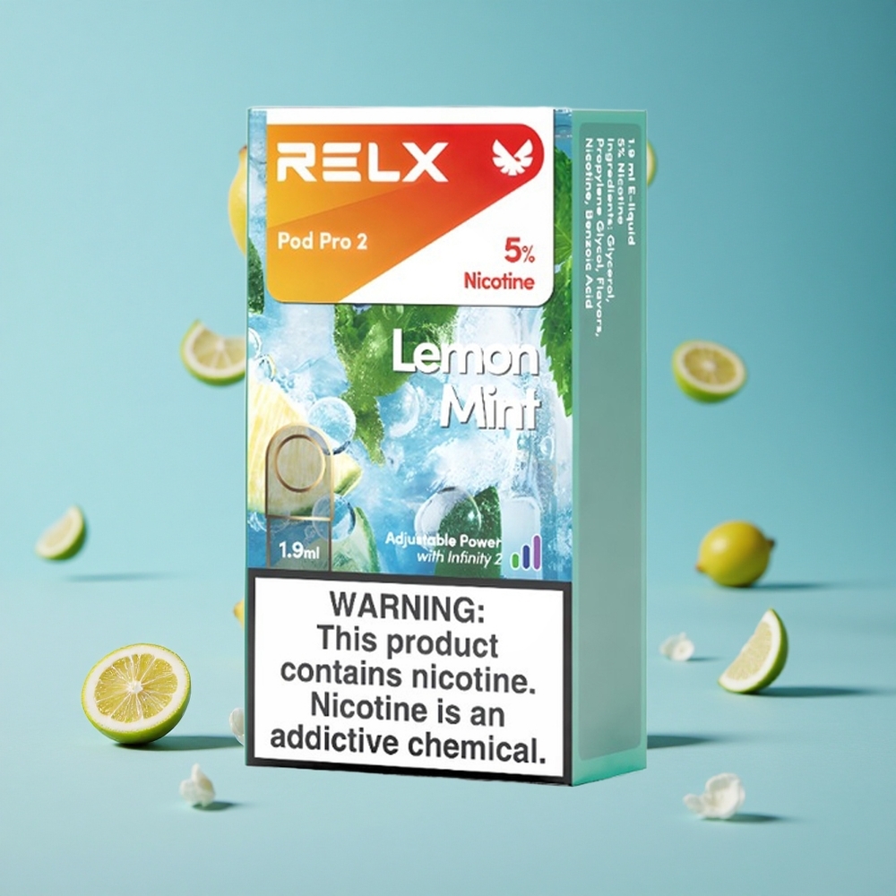 RELX Pod Pro 2 ليمون نعناع سعة 1.9 مل مع 600 نفخة