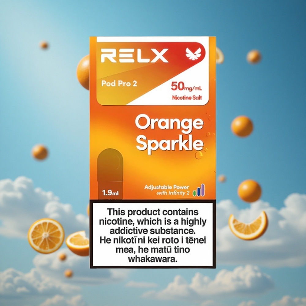 RELX Pod Pro 2 برتقالي لامع بسعة 1.9مل و 600 نفخة