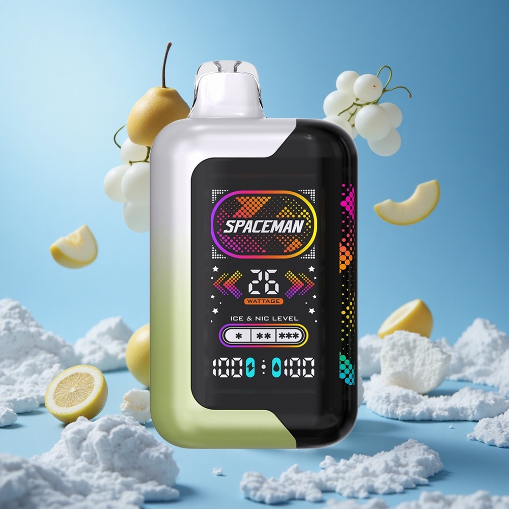 SMOK SPACEMAN SP40000 بخار عصير العنب الأبيض المثلج بشاشة LED 2.28 بوصة وسعة بطارية 1000 مللي أمبير