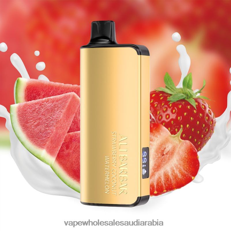 Vape Wholesale Saudi Arabia - Alibarbar Ingot 20000 سيجارة للاستعمال مرة واحدة الفراولة، جوز الهند، البطيخ 2NJNV043